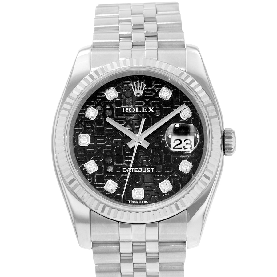 Preowned Rolex Datejust 36 Automatic Chronometer Diamond Mens Watch 116234 BKJDJ