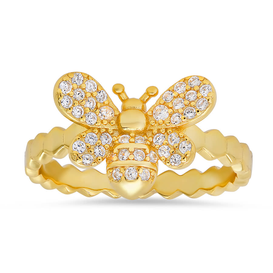 Kylie Harper 14k Gold Over Silver Cubic Zirconia CZ Bumble Bee Ring 51$