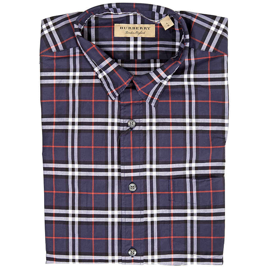 burberry navy check shirt