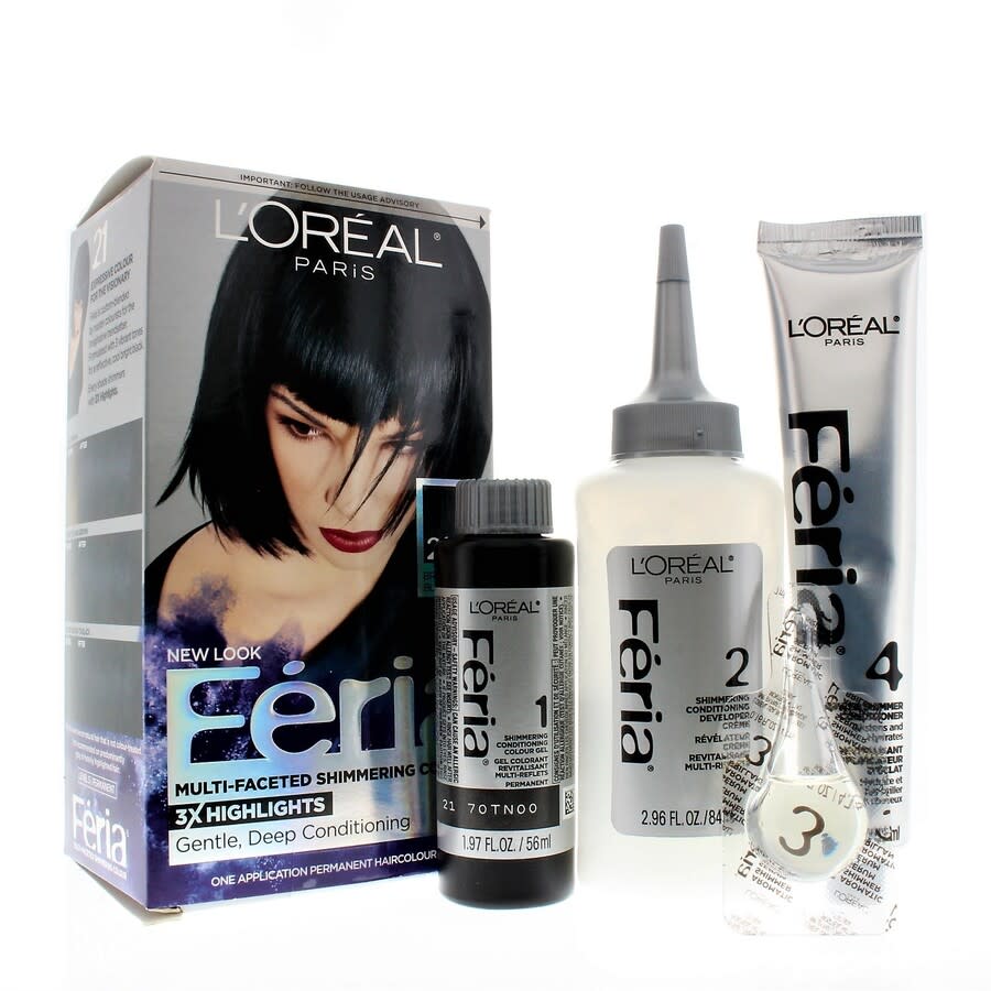 LOreal Feria Multi-Faceted Shimmering Permanent Hair Color 1 oz 21 Bright Black Hair Care 0071249230015 14$