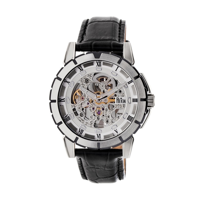 Reign Philippe Automatic Silver Skeleton Dial Mens Watch RN4603