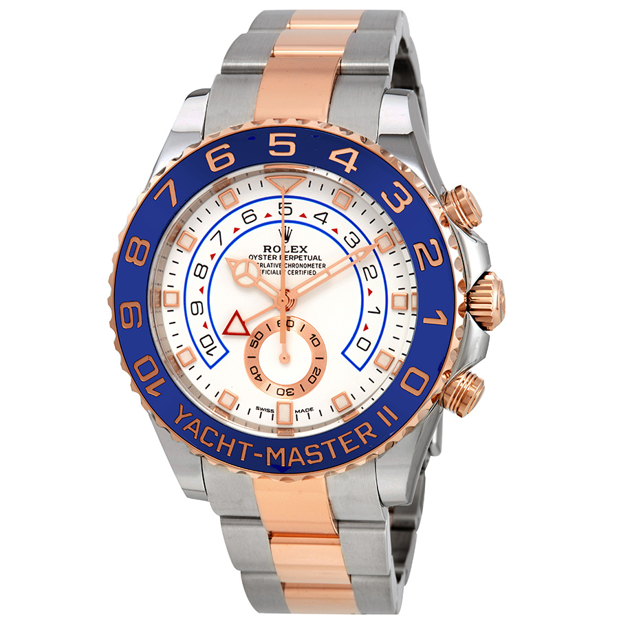 Preowned Preowned Rolex YachtMaster II White Dial Stainless Steel and 18K Everose Gold Oyster Bracelet Automatic Mens Watch 116681WASO Preowned Preowned Rolex YachtMaster II White Dial Stainless Steel and 18K Everose Gold Oyster Bracelet Automatic Mens Watch 116681WASO