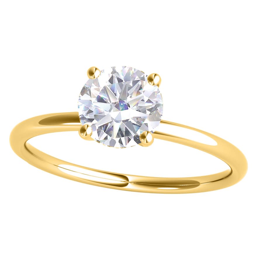 Maulijewels 15 Carat Diamond 14K Yellow Gold Moissanite G-H VS1 Solitaire Engagement Ring For Womens In Ring Size 7 816$