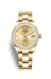 Rolex Datejust 31 Champagne Diamond Dial Automatic Ladies 18kt Yellow Gold Oyster Watch 278288CDO 52325$
