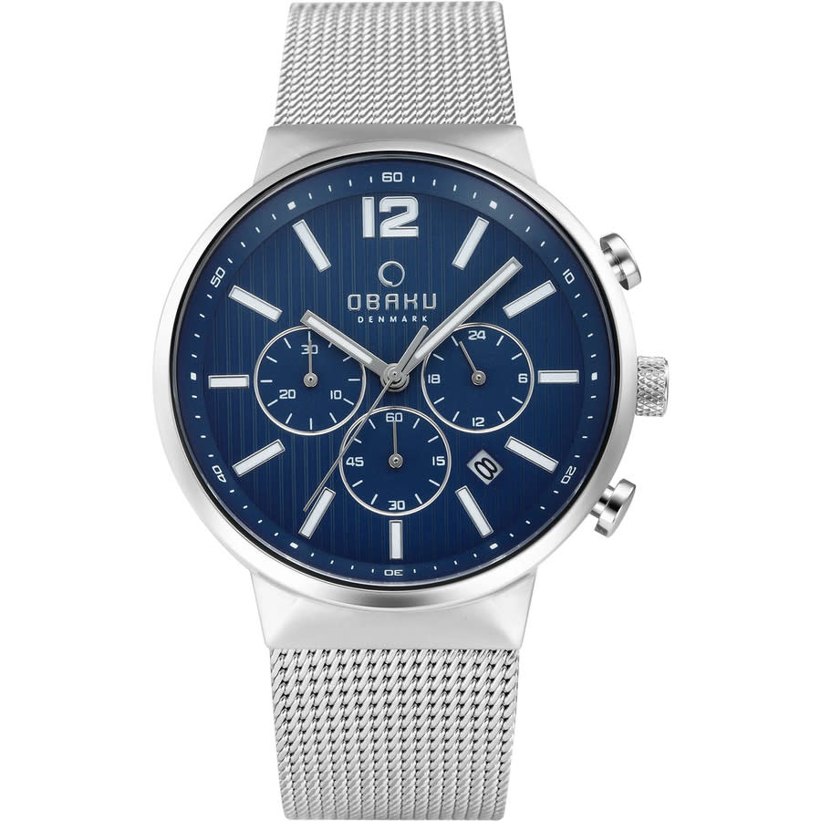 Obaku Storm Chronograph Quartz Blue Dial Mens Watch V180GCCLMC 83$