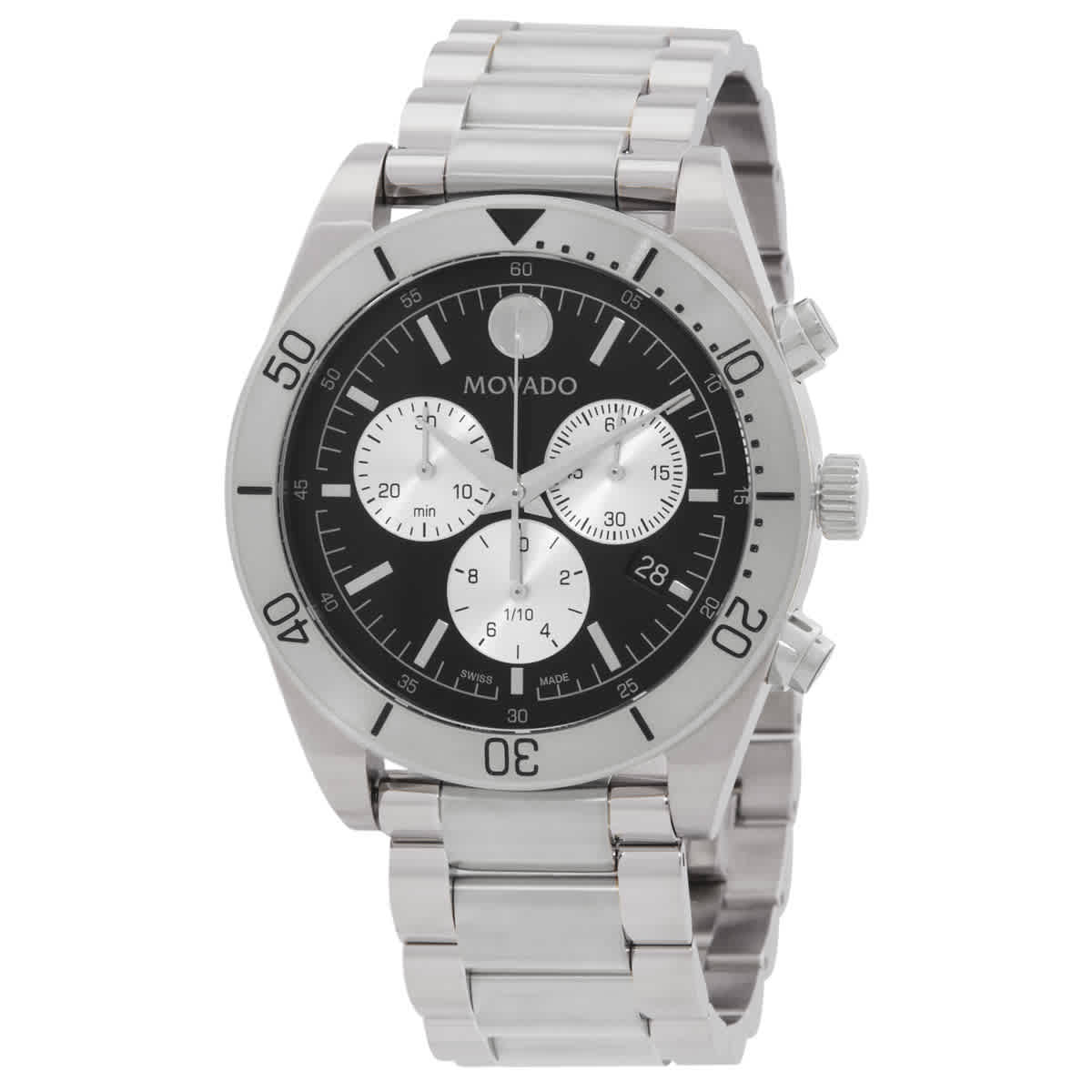 Movado Sport Chronograph Quartz Black Dial Mens Watch 607993 416$