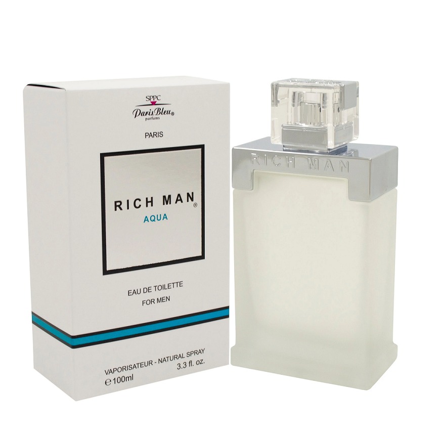 Paris Bleu Mens Rich Man Aqua EDT Spray 3.3 oz Fragrances 3442151000886