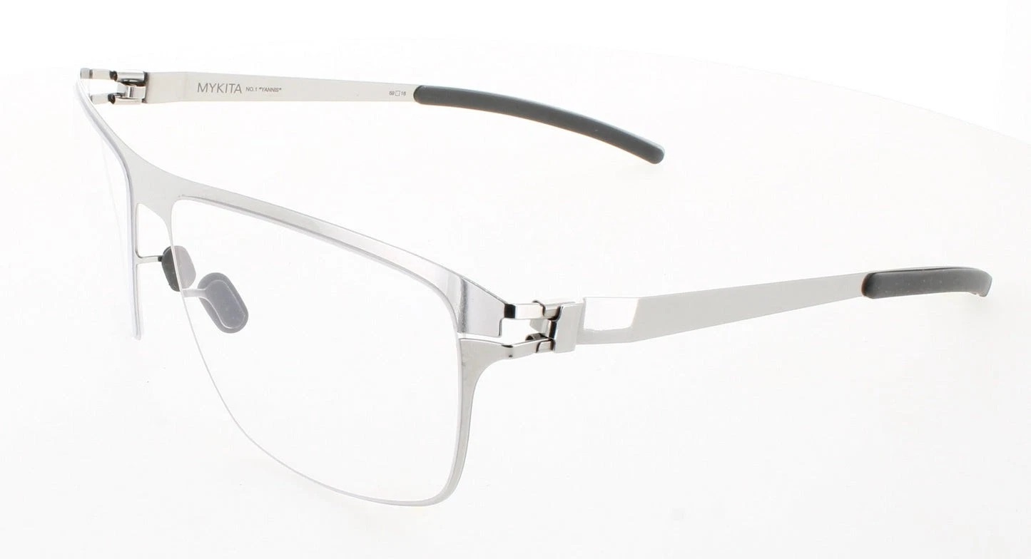 Mykita NO1-YANNIS-SHINNY-SILVER Demo Pilot Unisex Eyeglasses NO1-YANNIS 051 59
