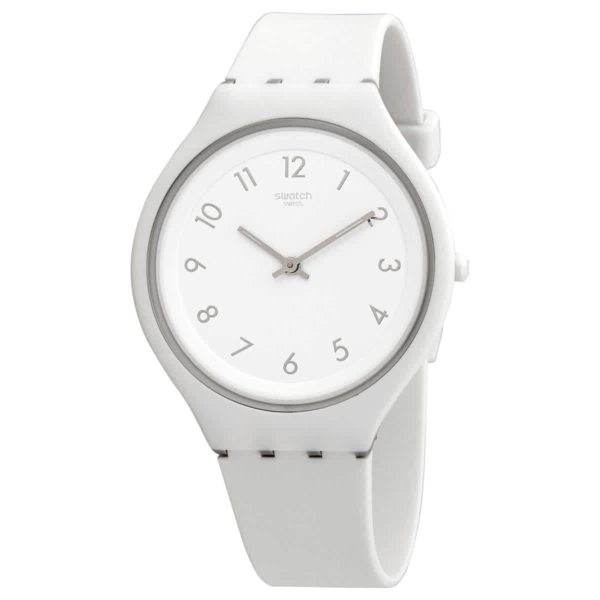 Swatch Skinsnow White Silicone Skin Unisex Watch SVUW101 88$