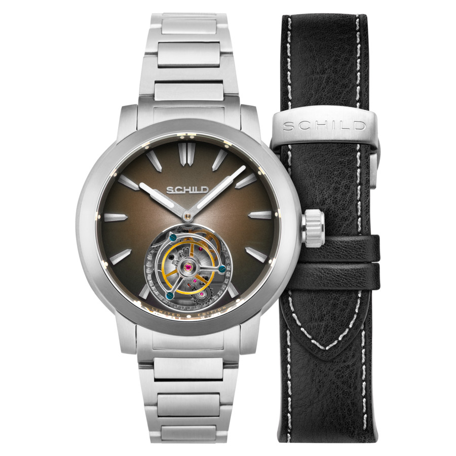 Schild Friedrich Tourbillon Hand Wind Black Dial Mens Watch SC-1013-11