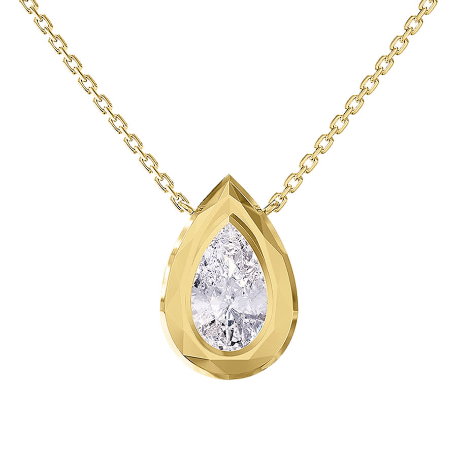 Diamond2Deal 18k Vermeil Plated Silver 3 ct Pear Cut Lab Grown Diamond Pendant Necklace 18 VVS-VS E-F 1075$