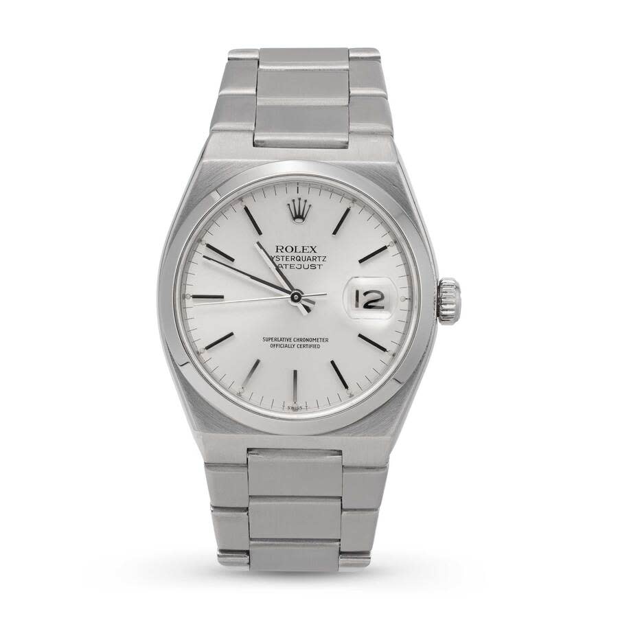Preowned Rolex Oysterquartz Datejust Automatic Chronometer Silver Dial Unisex Watch 17000 SSO
