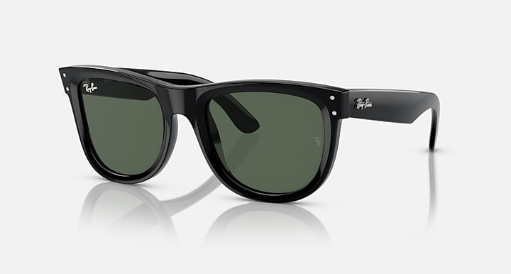 Ray-Ban Wayfarer Reverse Classic RBR0502S Sunglasses - Polished Black/Green Classic G-15 - Medium