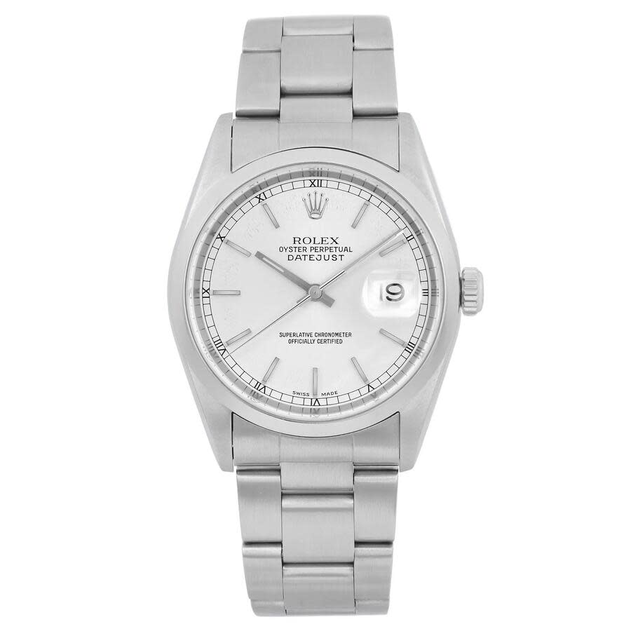 Preowned Rolex Rolex Datejust Automatic Chronometer Silver Dial Mens Watch 16200 SSO