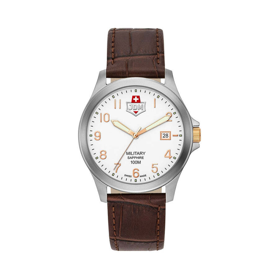 JDM Military Alpha I White Dial Mens Watch JDM-WG001-02