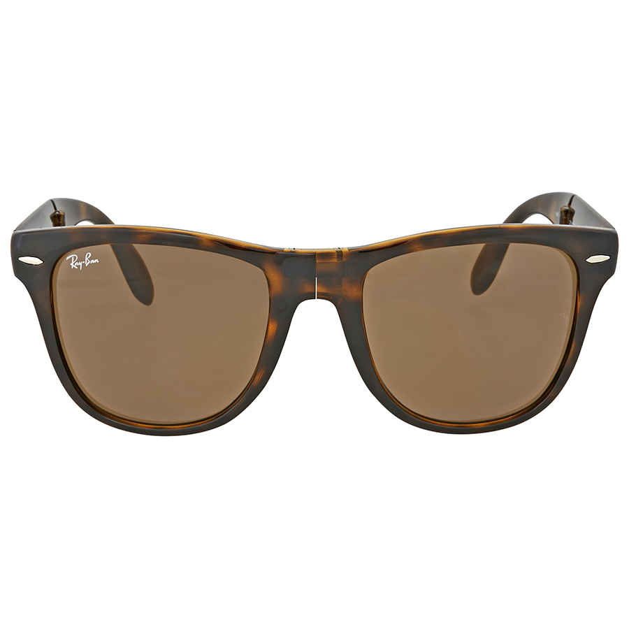 Ray-Ban Wayfarer Folding Classic Sunglasses Light Havana Frame Brown Lenses 54-20