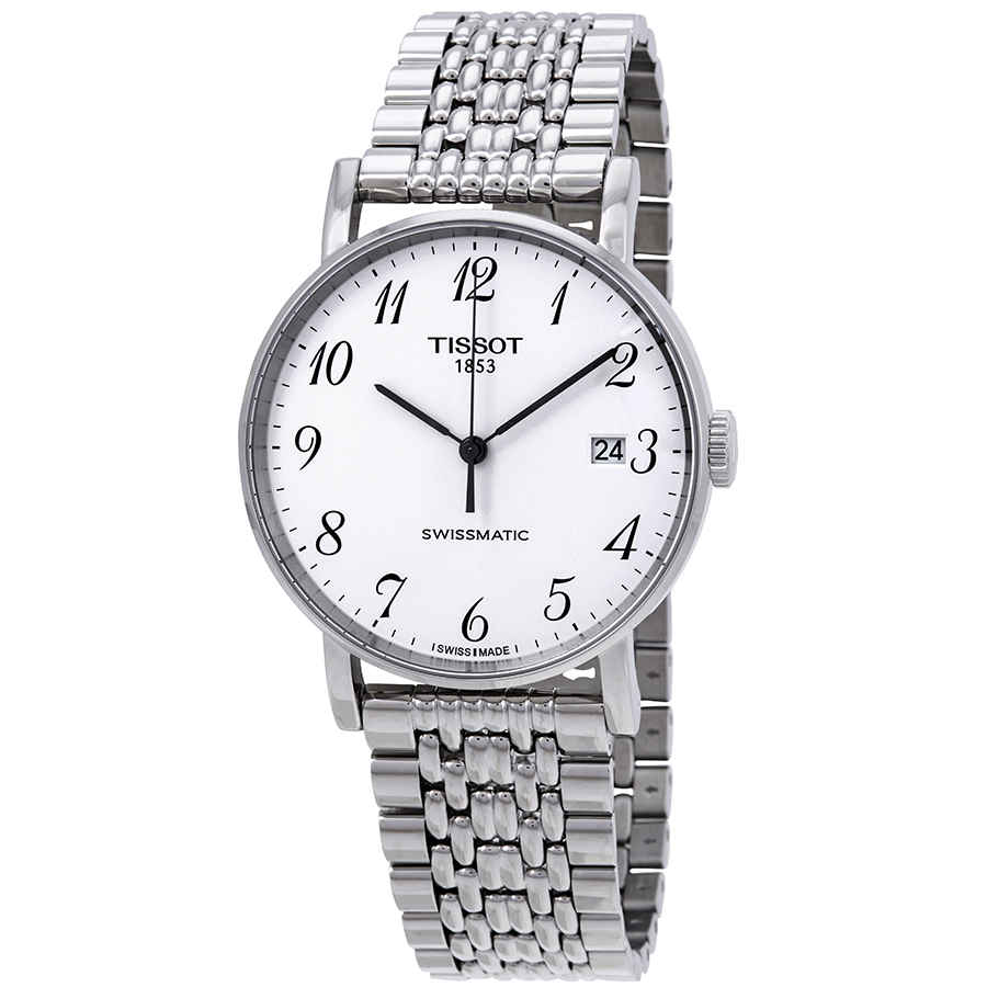 Montre pour homme automatique cadran blanc Tissot Everytime Swissmatic T109.40