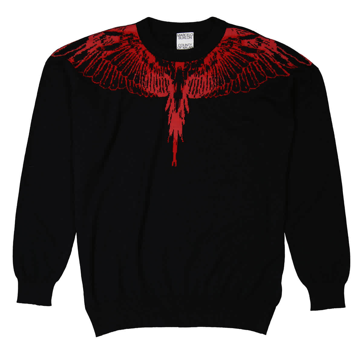 Marcelo Burlon Men's Black Red Icon Wings Sweater | eBay