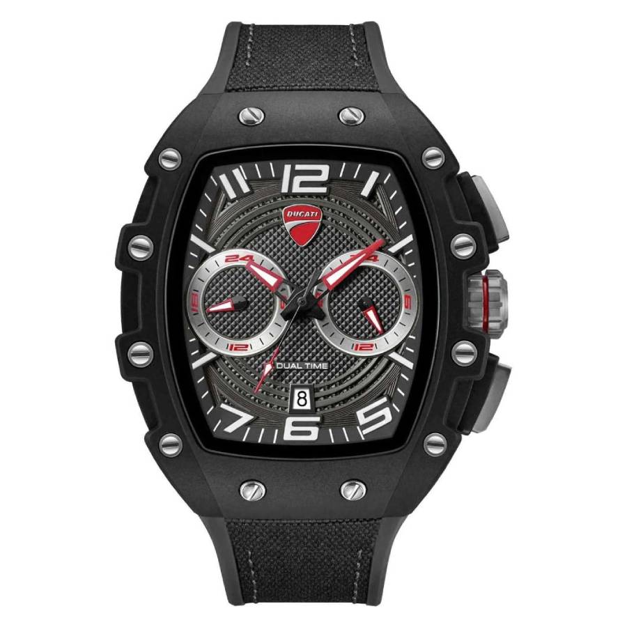 Ducati Dual Time Quartz Black Dial Mens Watch DTWGO0001902 143$