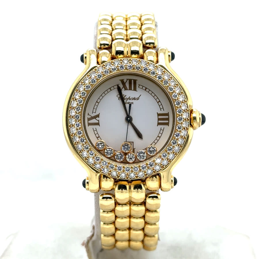 Pre-owned Chopard Happy Sport Quartz Diamond White Dial Ladies Watch 276145-23 20455$