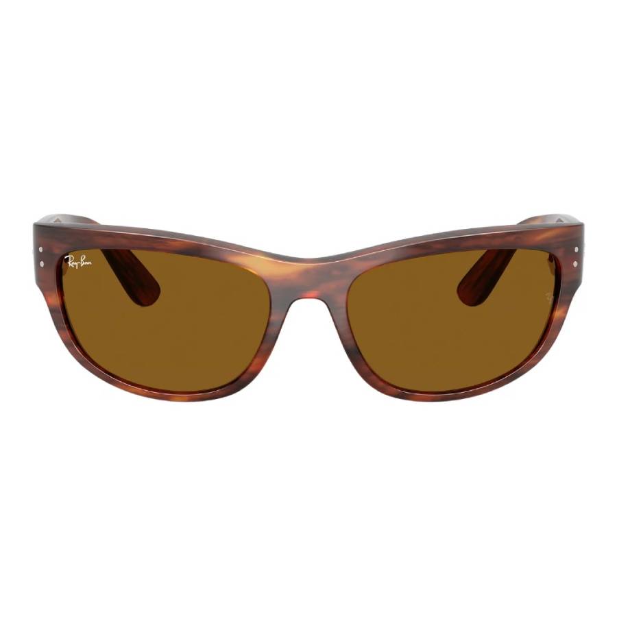 Ray-Ban Unisex Sunglass Mega Balorama -  Frame color: Striped Havana, Lens color: B-15 Brown