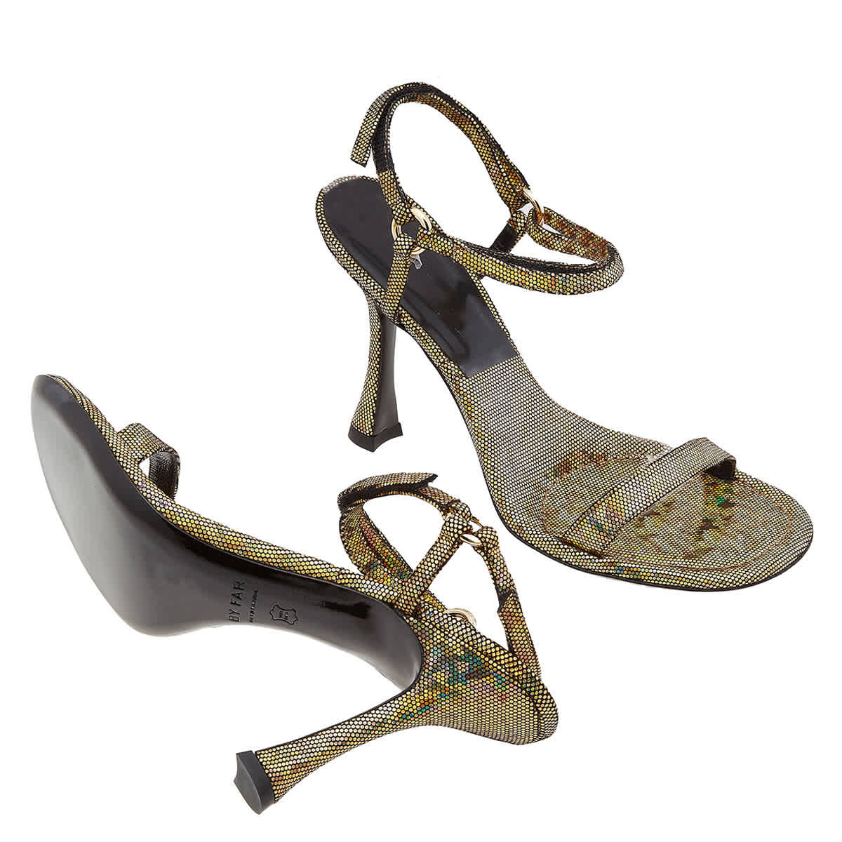 By Far Ladies Disco Bronze Mia Hologram Leather Sandals eBay