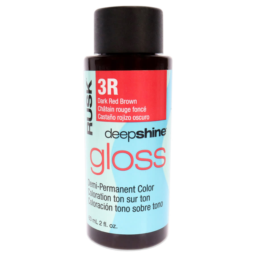 Rusk Deepshine Gloss Demi-Permanent Color 2 oz 3R Dark Red Brown Hair Care 611186048146