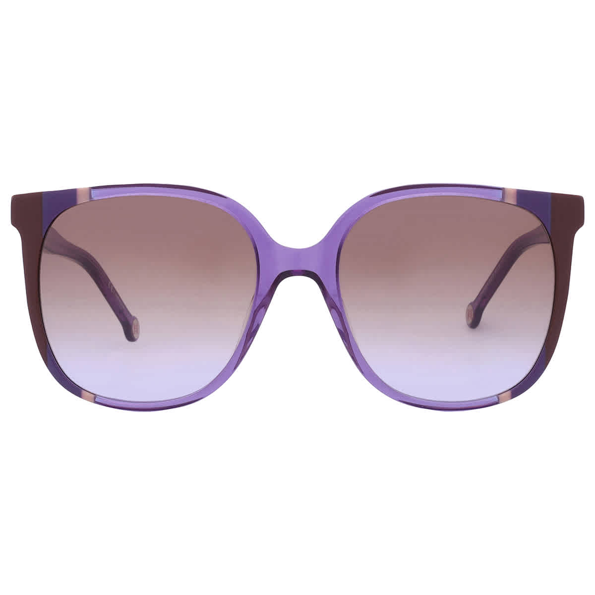 Carolina Herrera Brown Shaded Violet Square Ladies Sunglasses CH 0062/S 0E53/QR 57