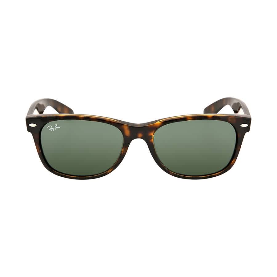 Ray-Ban Unisex Sunglass New Wayfarer Classic -  Frame color: Tortoise, Lens color: G-15 Green