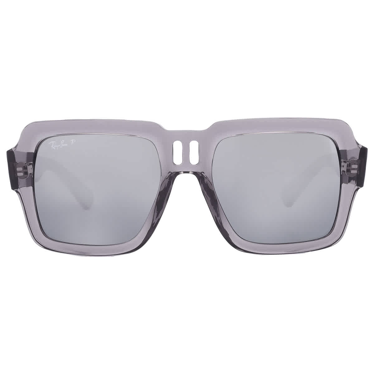 Ray-Ban Unisex Sunglass Magellan Bio-Based - Frame color: Transparent Grey, Lens color: Silver & Grey Polarized