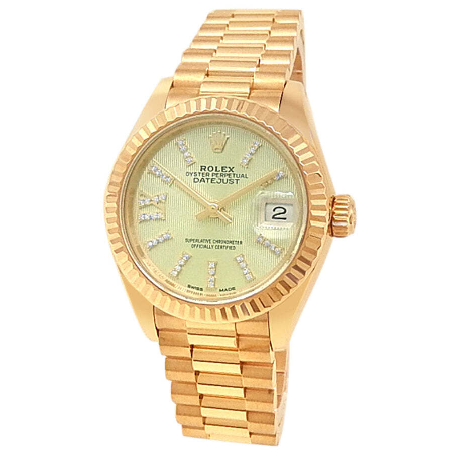 Preowned Rolex Datejust Automatic Chronometer Diamond Green Dial Ladies Watch 279178 GRDP