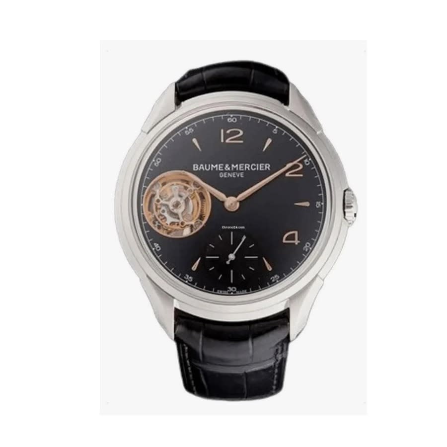 Baume et Mercier Clifton Tourbillon Automatic Black Dial Mens Watch 10455