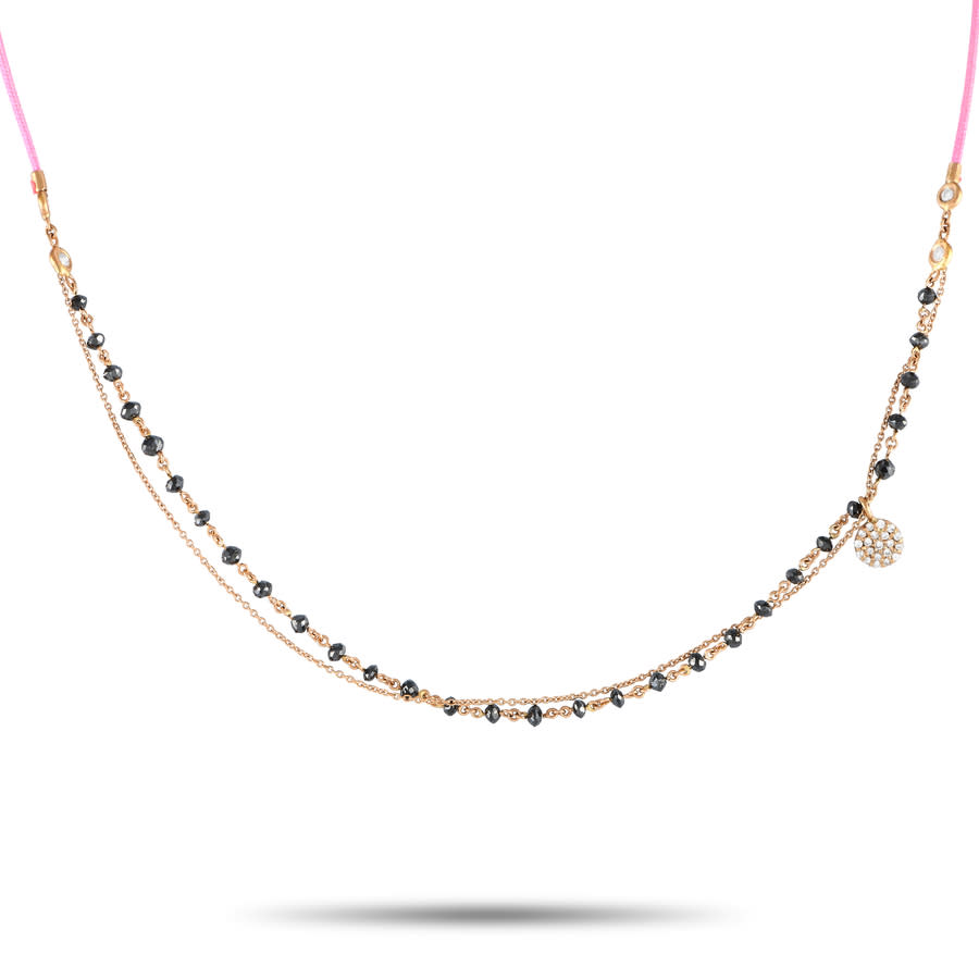 Pre-Owned Aaron Basha 18K Rose Gold 1.30ct Black Diamond Necklace AB12 111424