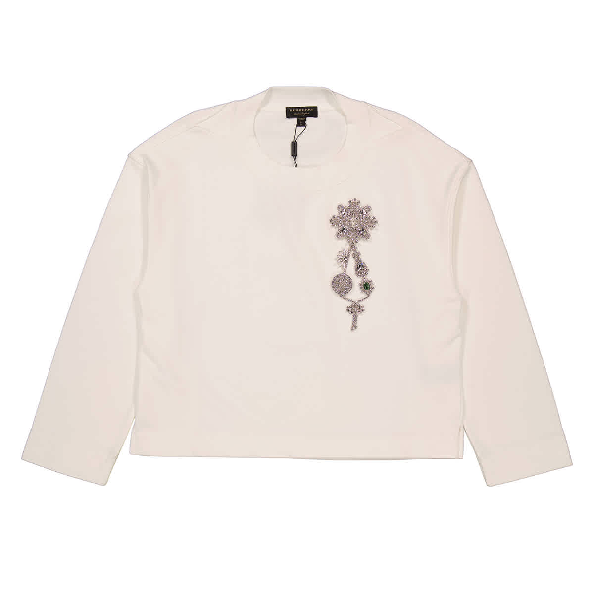 White Crystal-embellished cotton-jersey hoodie, Balenciaga