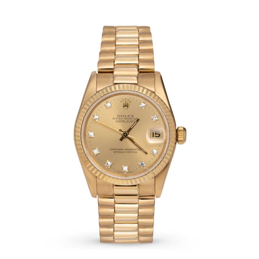 Preowned Rolex Datejust Automatic Diamond Champagne Dial Unisex Watch 68278 CDP