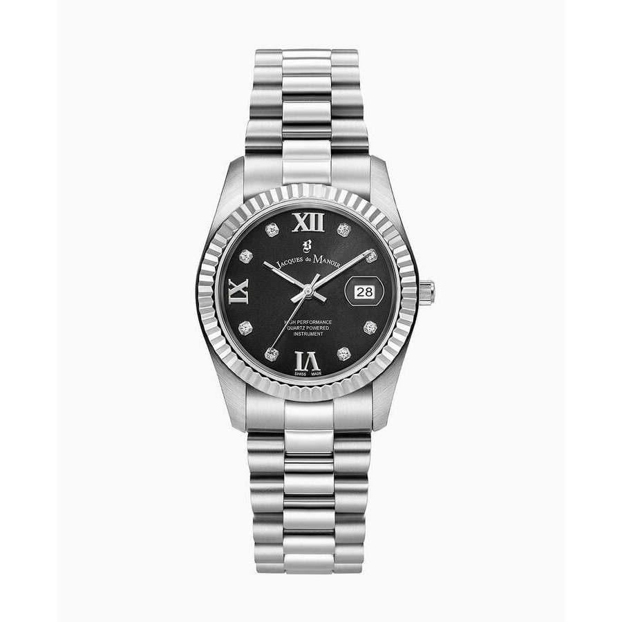 Jacques Du Manoir Inspiration Roman Diamond Black Dial Ladies Watch JWL01308 278$