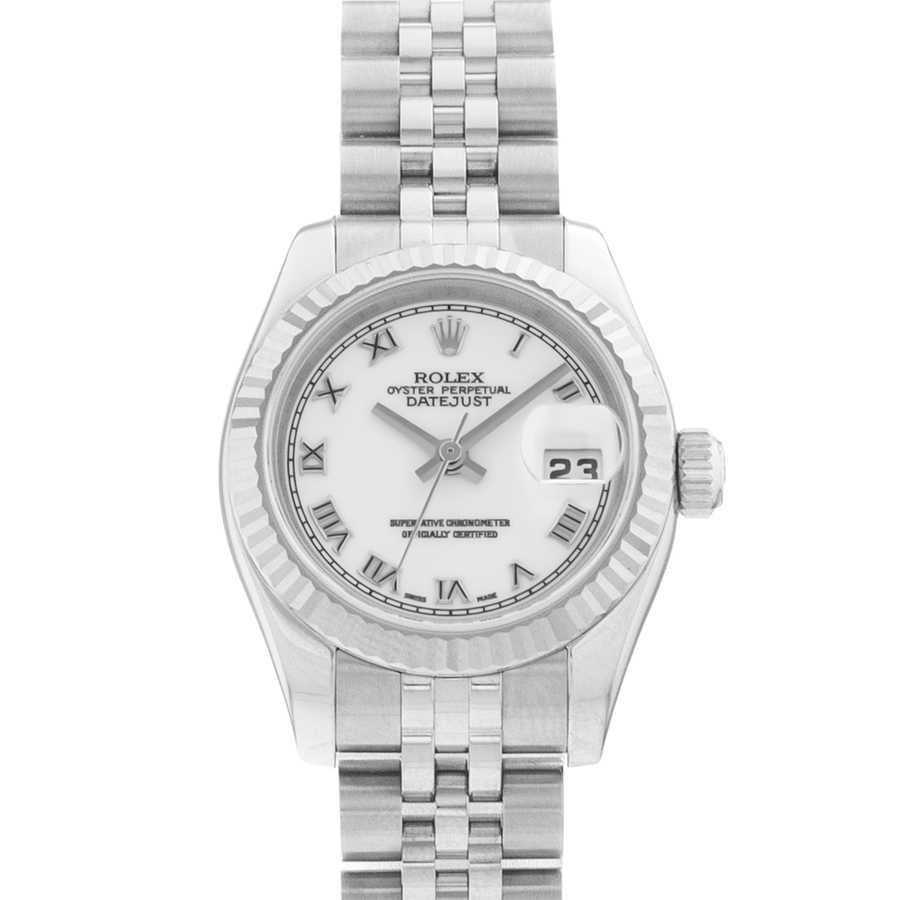 Preowned Rolex Datejust 26 Automatic Chronometer White Dial Ladies Watch 179174 WRJ