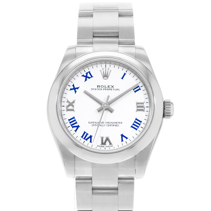 Preowned Rolex Oyster Perpetual 31 Automatic Chronometer White Dial Ladies Watch 177200 WBLRO