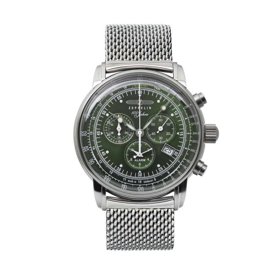 Zeppelin 100 Jahre Chronograph Green Dial Mens Watch 8680M4