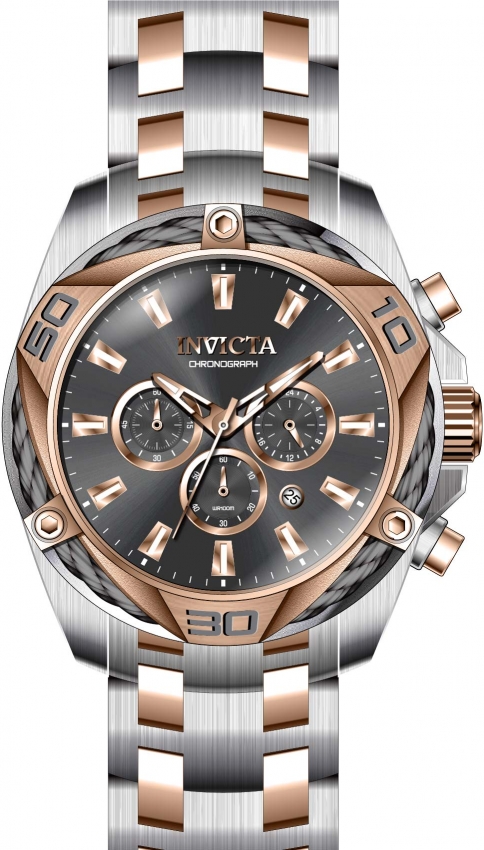 Invicta Bolt Chronograph Quartz Grey Dial Men display picture 1
