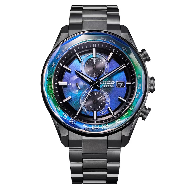 Citizen Attesa Special Edition Perpetual Alarm World Time Chronograph GMT Mens Watch AT8314-53L 990$