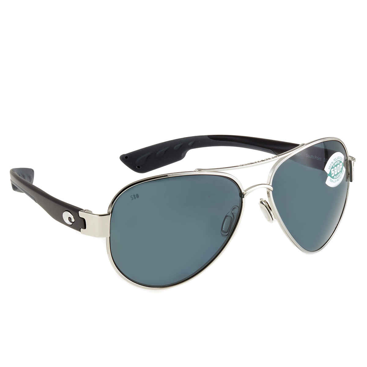 Costa Del Mar Polarized South Point Gray 580P Aviator Sunglasses SO 21