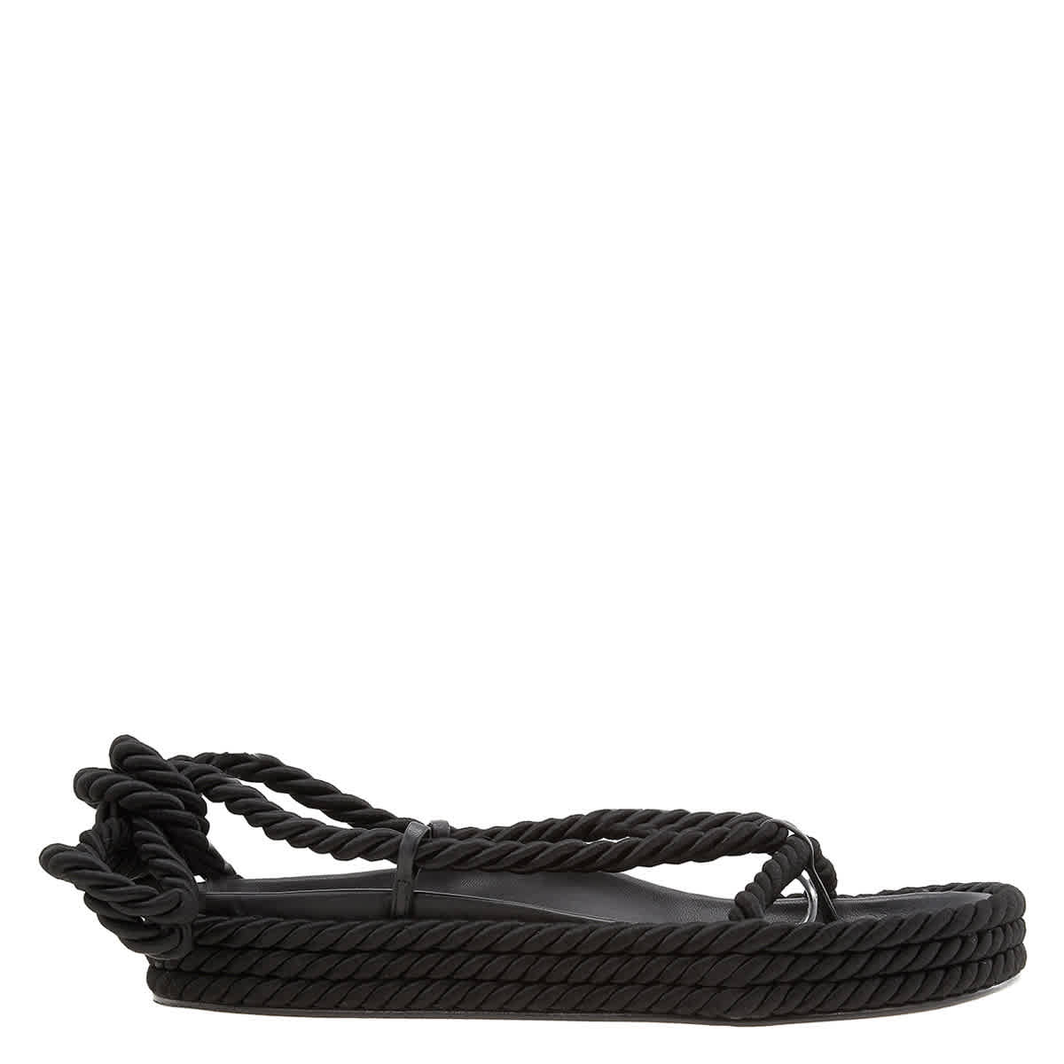 Ladies black flat sandals top