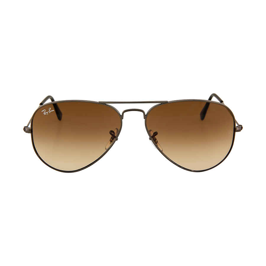 Ray-Ban Unisex Sunglass Aviator Gradient - Frame color: Gunmetal, Lens color: Light Brown Gradient
