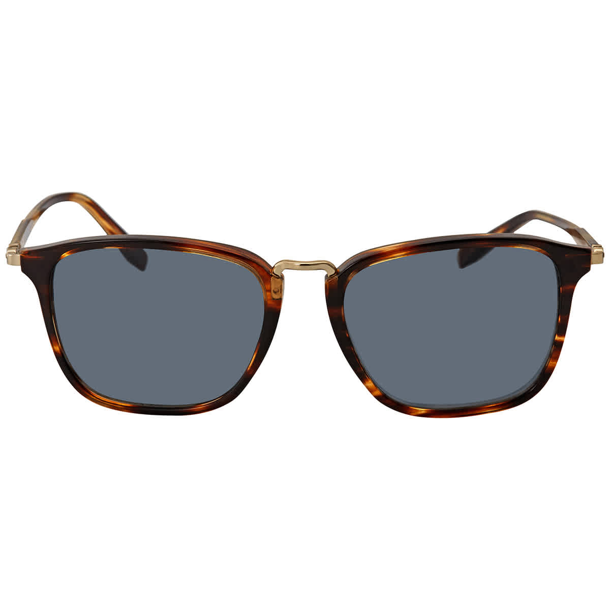 Ferragamo SF910S Metal Bridge Square Sunglasses — Havana