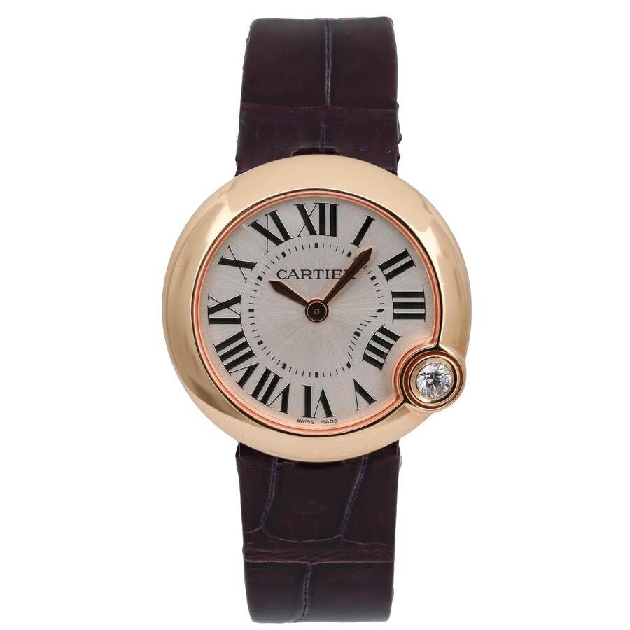 Preowned Cartier Ballon Blanc De Cartier Silver Dial Ladies Watch WGBL0005