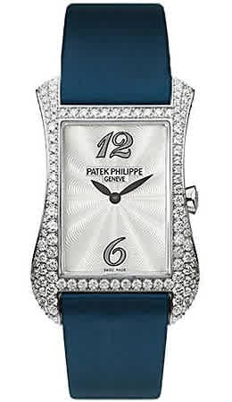 Patek Philippe Gondolo Serata 18kt White Gold Diamond Blue Ladies Watch 4972G