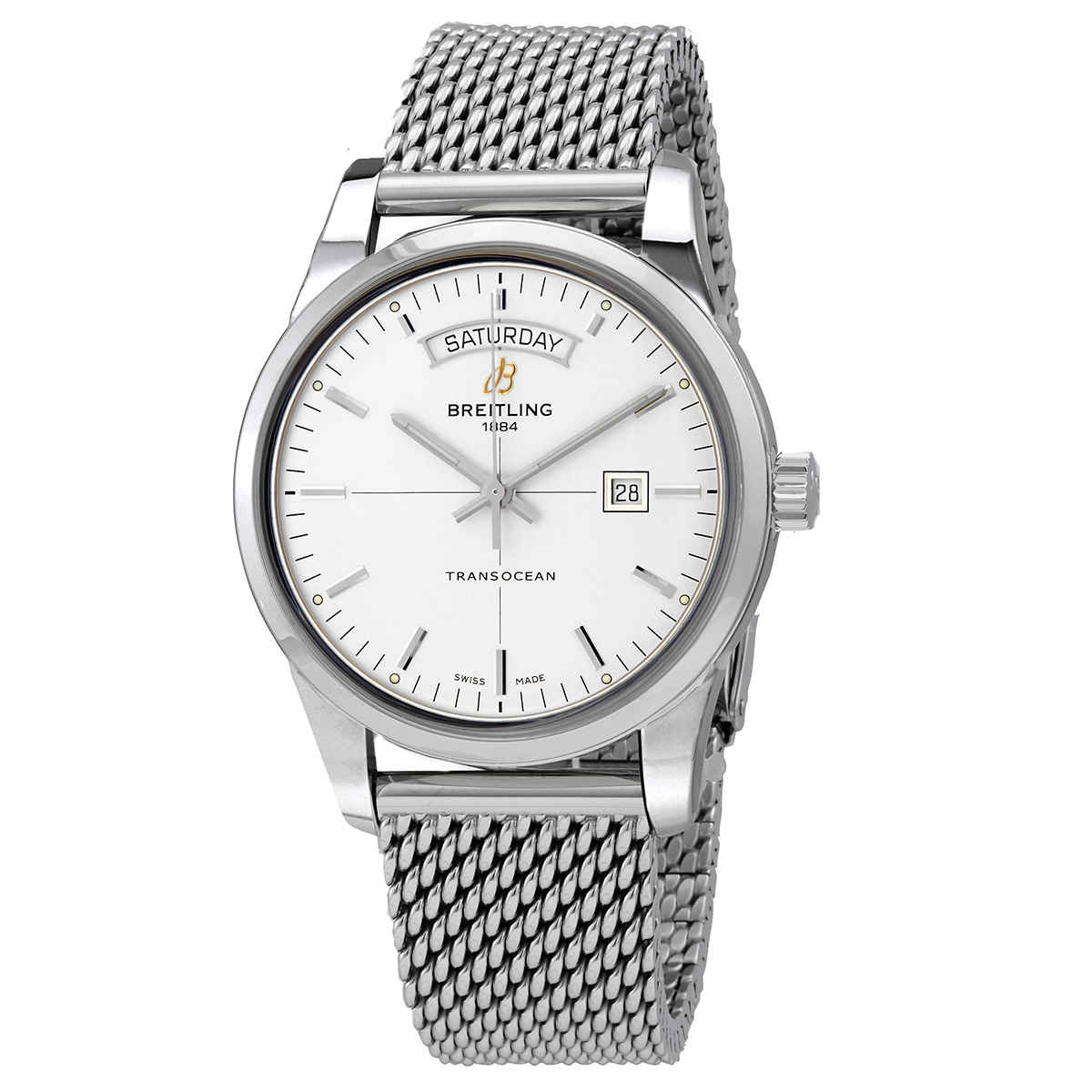 breitling transocean white dial
