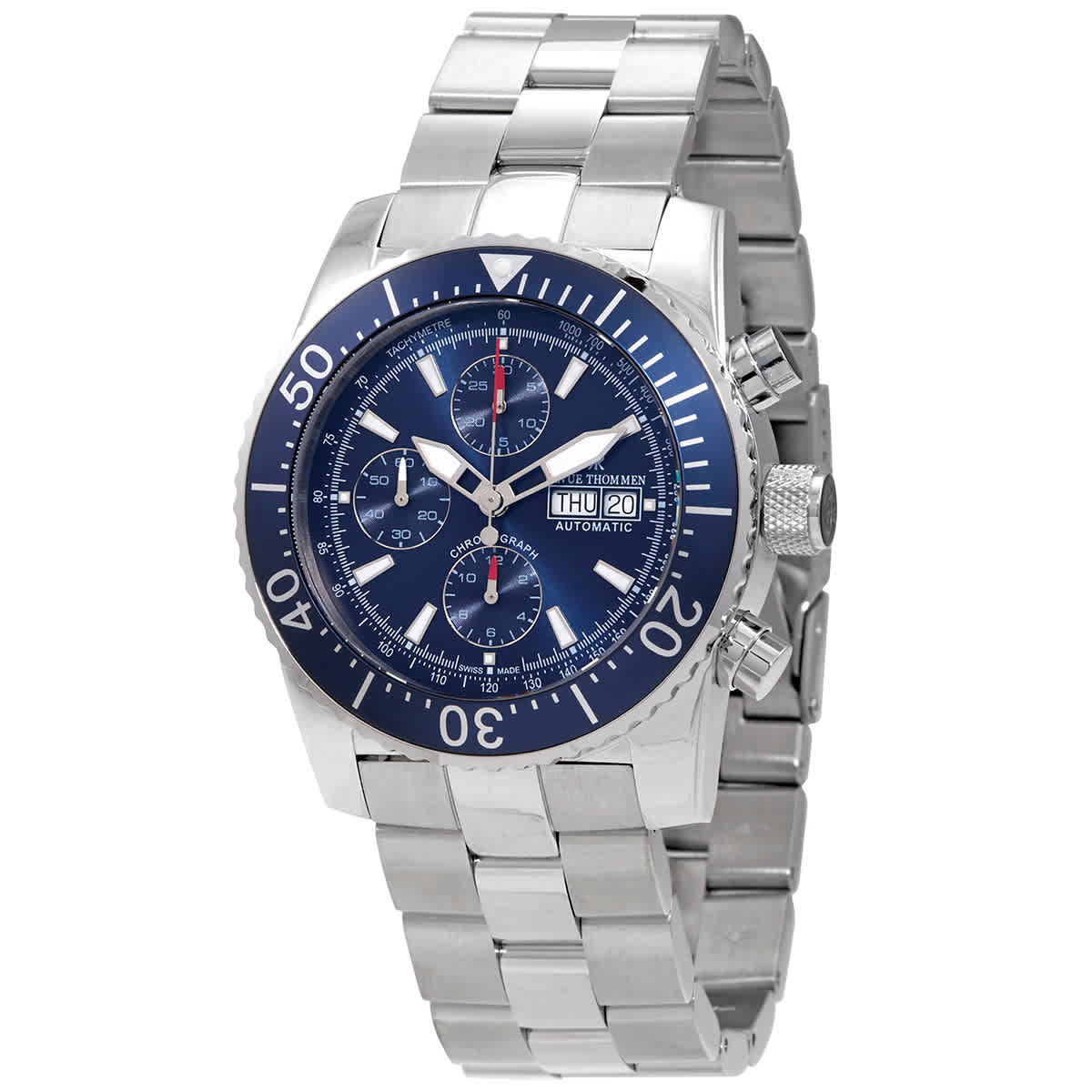Revue Thommen Diver Chronograph Automatic Blue Dial Mens Watch 170306133 1550$
