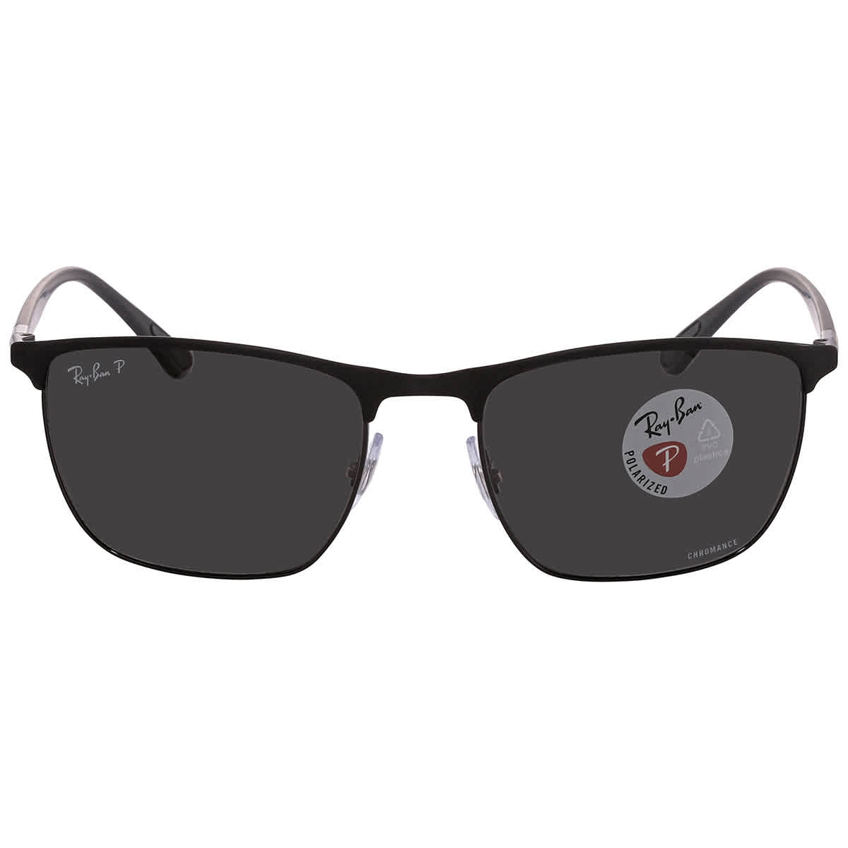 Ray-Ban Unisex Sunglass RB3686 Polarized+ Lenses -  Frame color: Black, Lens color: Dark Grey Polarized+